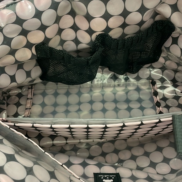 Carter's Black Pink Baby Diaper Bag Large 2 Outside Pockets 2 Side Pockets - Picture 4 of 5